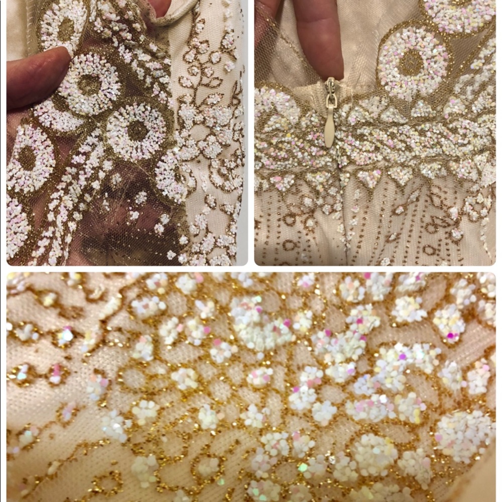 NWT SML Custom design bead champagne gold mesh - Picture 4 of 12